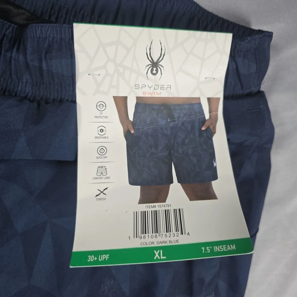Spyder Men's Swim Shorts, Dark Blue, Size XL NWT